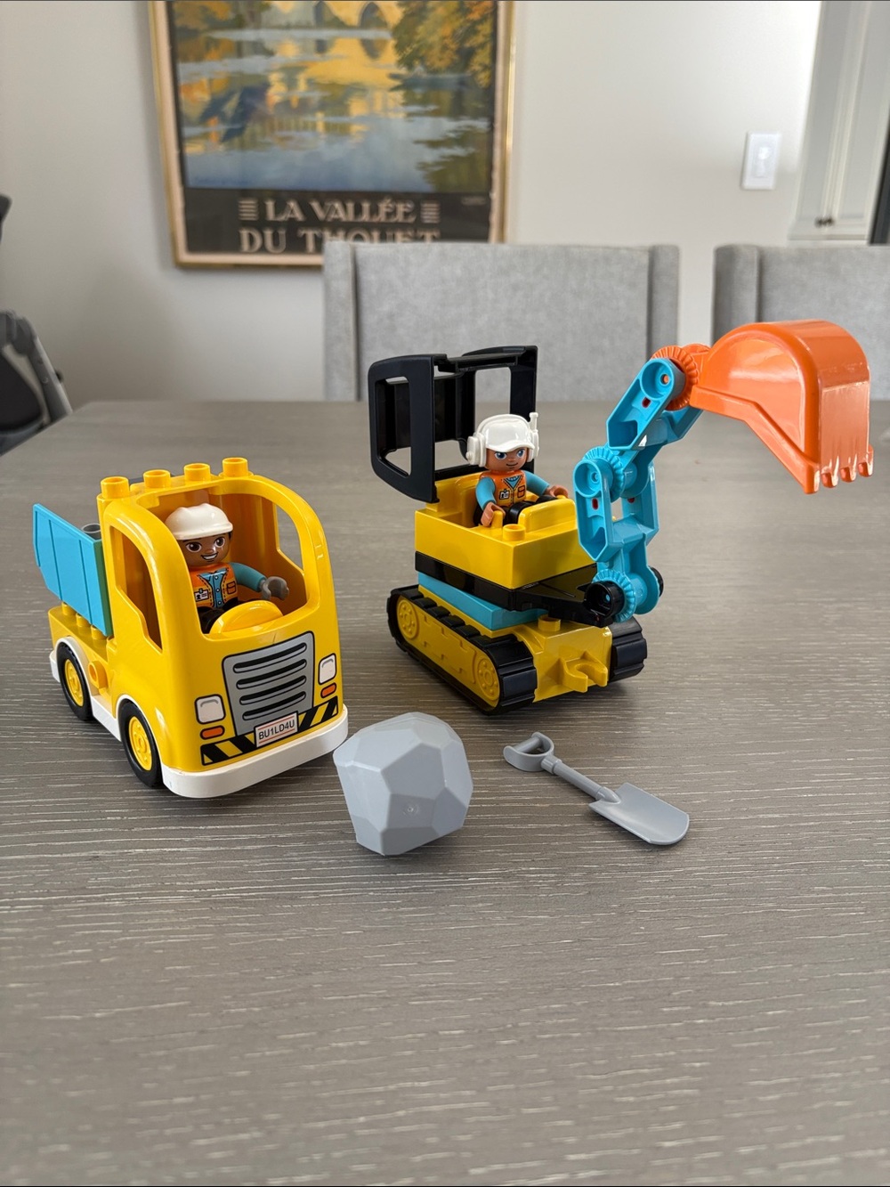 Lego Duplo excavator & dump truck